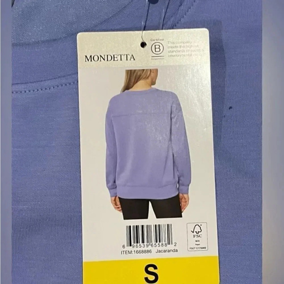 Mondetta Ladies' Scuba Long Sleeve Crewneck Sweatshirt XL Verdigris - Picture 10 of 14